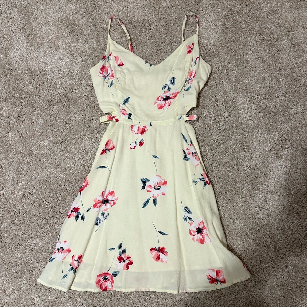 Hollister Yellow Floral mini dress